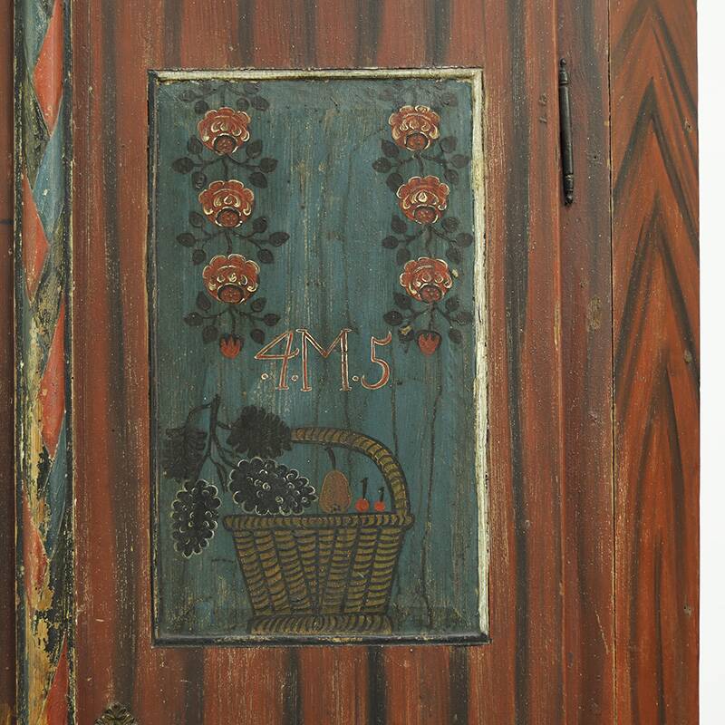 Painted Folk Art Bridal Cupboard