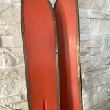 Vintage wooden Rossignol Hickory ski pair
