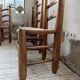 Set of 4 oak and straw chairs Dudouyt 1940