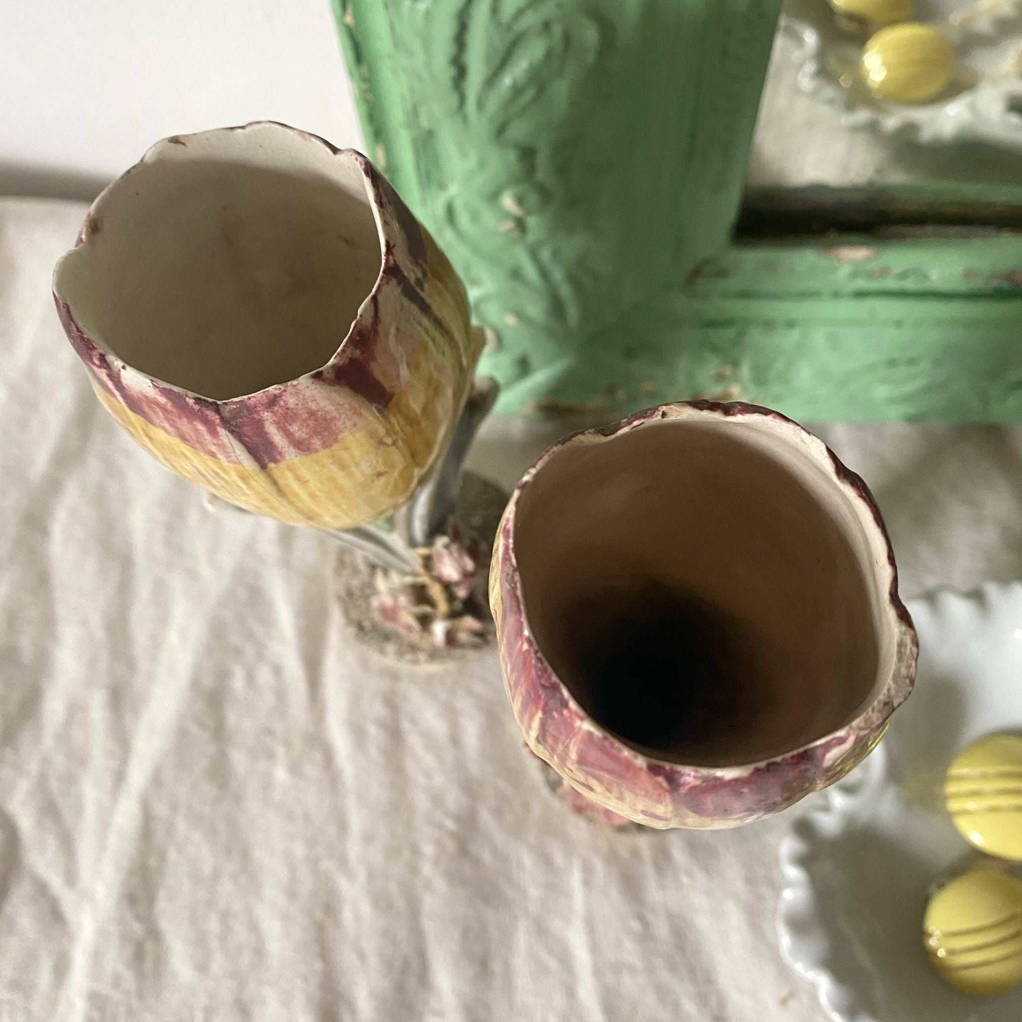 Paire de vases art nouveau  tulipes