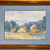 Old painting, landscape of Brittany, signed and dated 1904