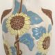 Glazed ceramic vase with polychrome decoration of sunflower flowers 36 cm