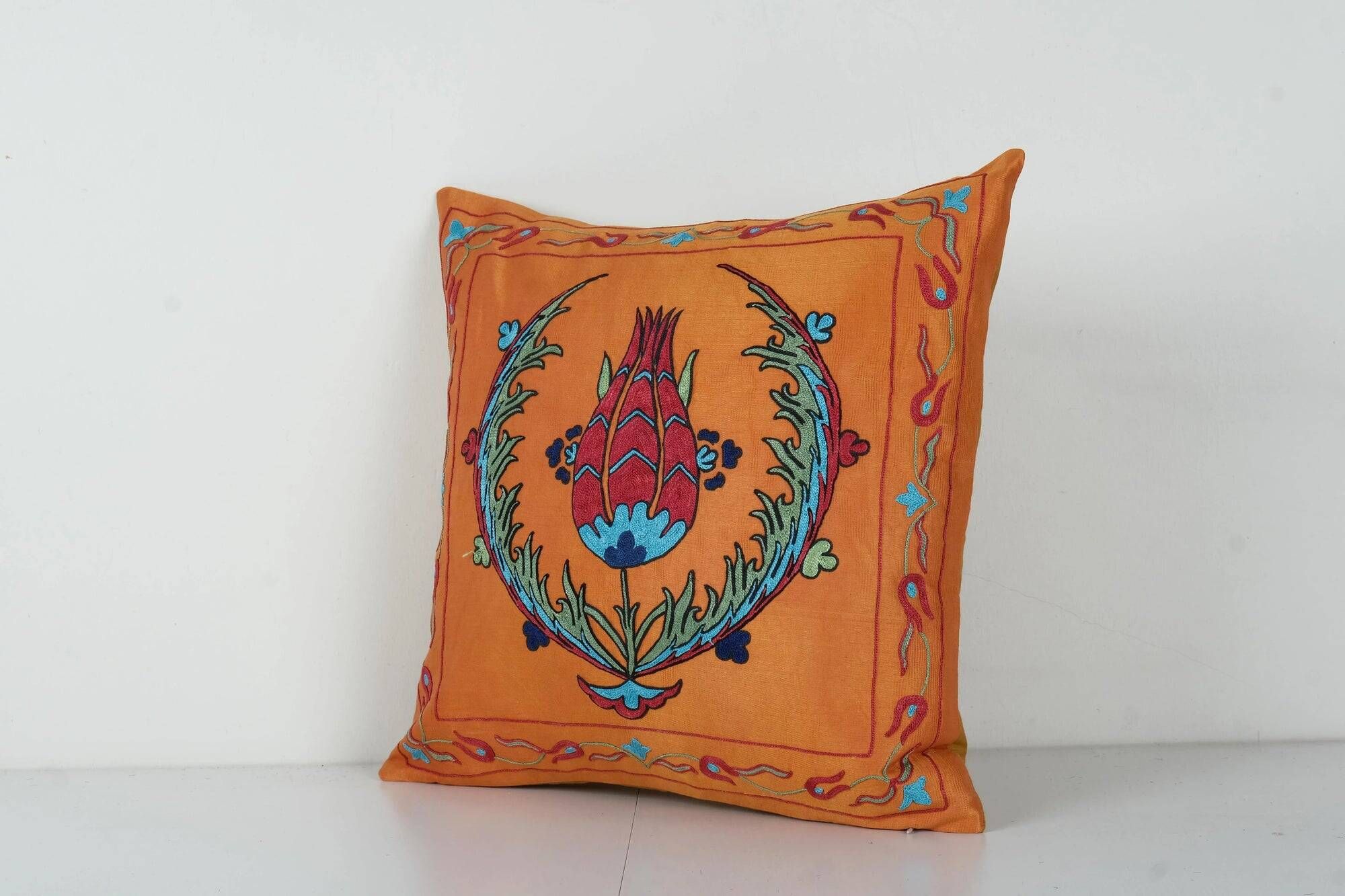 Vintage embroidered cushion cover 51x51 cm