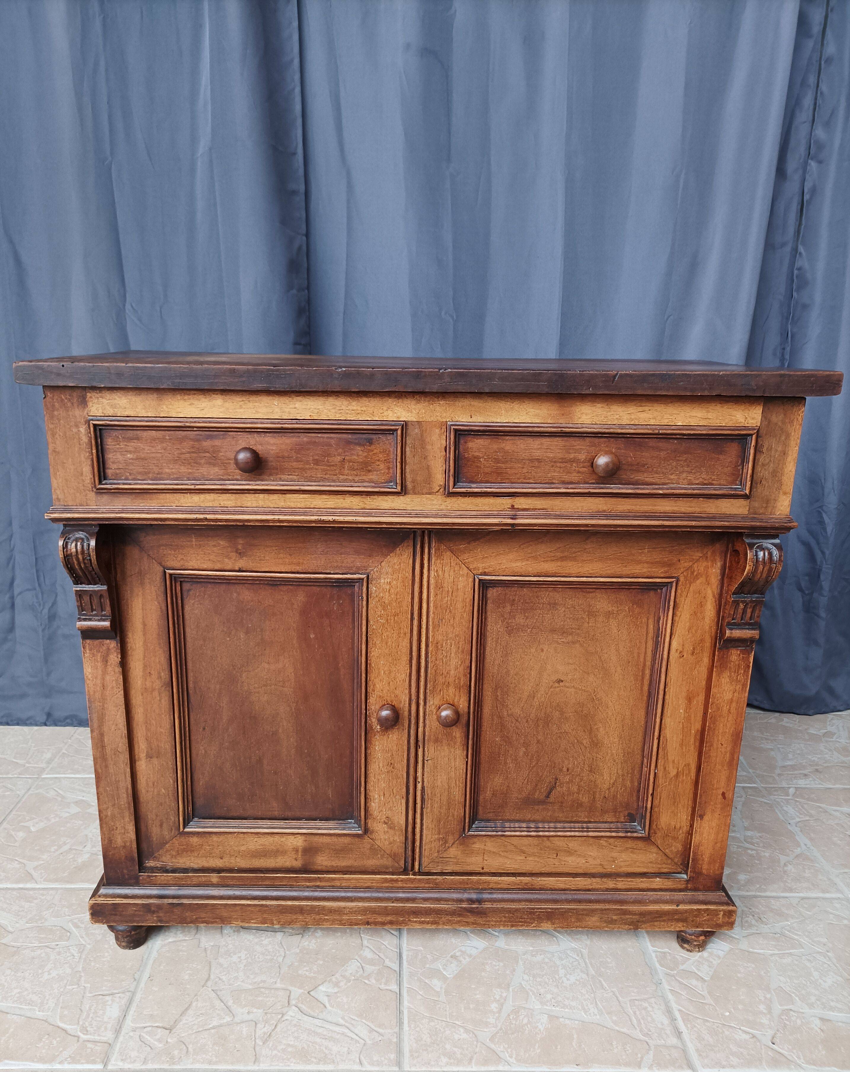 Low walnut sideboard