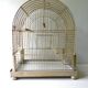 Cage à oiseaux en métal doré des années 60