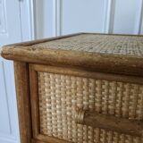 Rattan and wicker chest of drawers