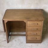 Vintage 1950s children's desk made of solid wood.