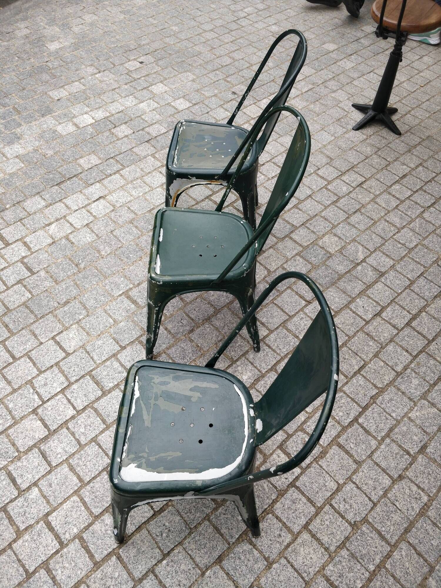 Set of 3 vintage Tolix chairs by Xavier Pauchard 1930