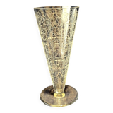 Lido model conical vase in baccarat crystal with art deco patterns