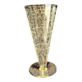 Lido model conical vase in baccarat crystal with art deco patterns
