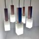Chandelier vintage suspendu en bois de rose massif, Guzzini, Italie années 1960.