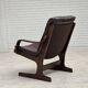 Fauteuil scandinave en cuir marron, années 1970