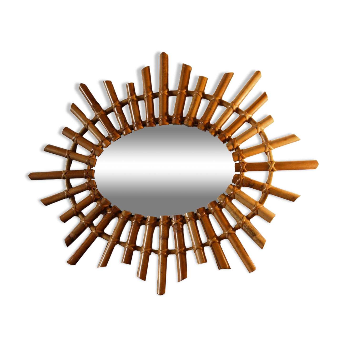 Rattan sun mirror