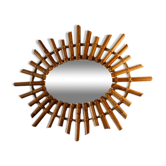 Rattan sun mirror