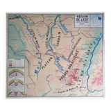 Vintage school map of France, Northern and Eastern Regions