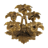 Candlestick - candlestick " flowers " in gilded bronze