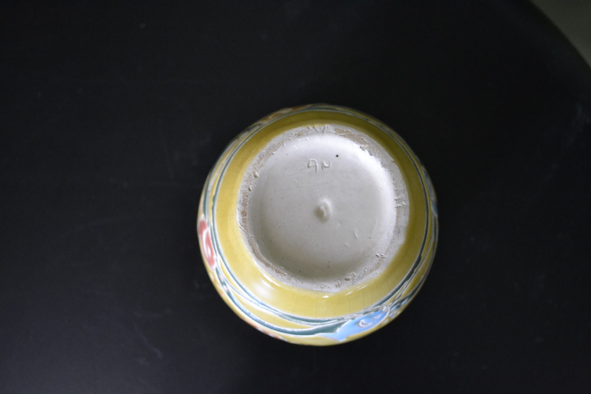 Small yellow fish vase