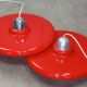 Space-Age Saucer Pendant in Red Plexiglas from Guzzini, 1960s