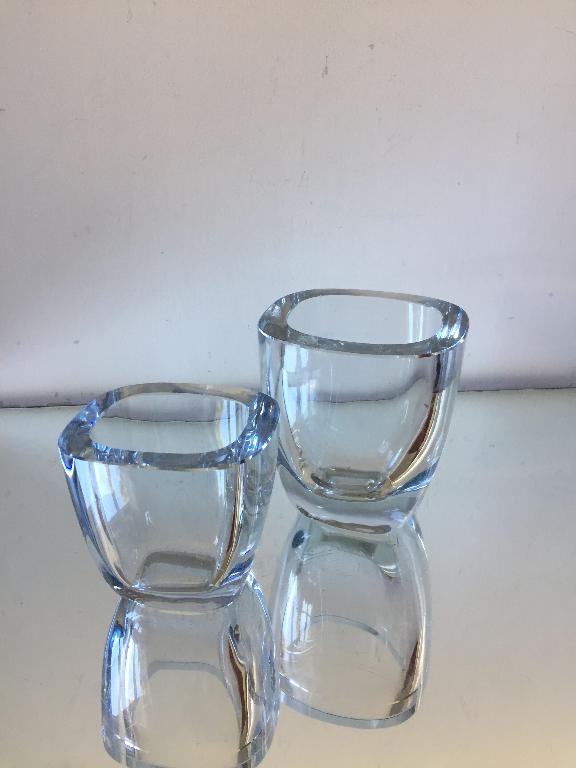 Pair of Strombergshyttan crystal  ases