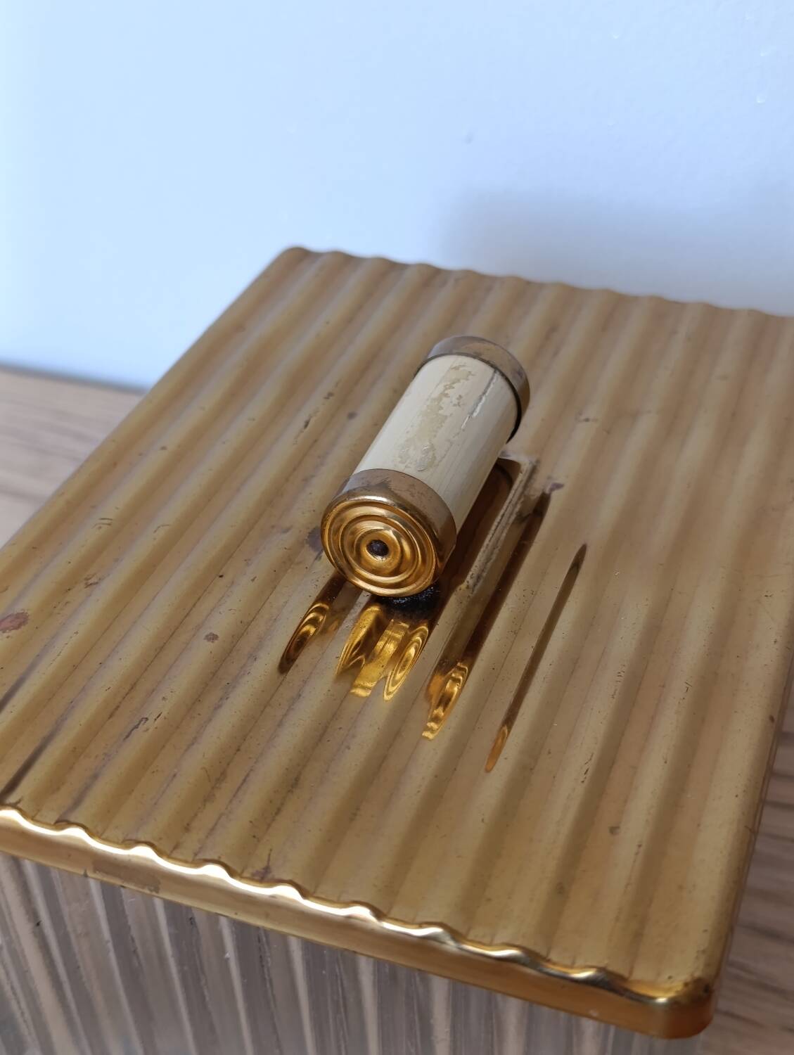 Vintage decorative box in ribbed glass – 1960s/70s