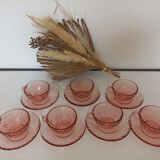 Vintage pink arcoroc espresso cups