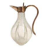 Carafe à liqueur ou carafe à whisky vintage en laiton et verre de Murano, Italie
