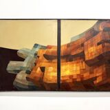 Modernist diptych, oil on canvas