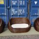 Set canapé sofa et ses 2 chauffeuses en rotin