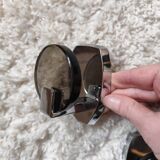 2 tempered glass coat hooks Space Age, 1970s