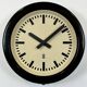 Large Industrial Brown Bakelite East German Wall Clock from GW, 1960s