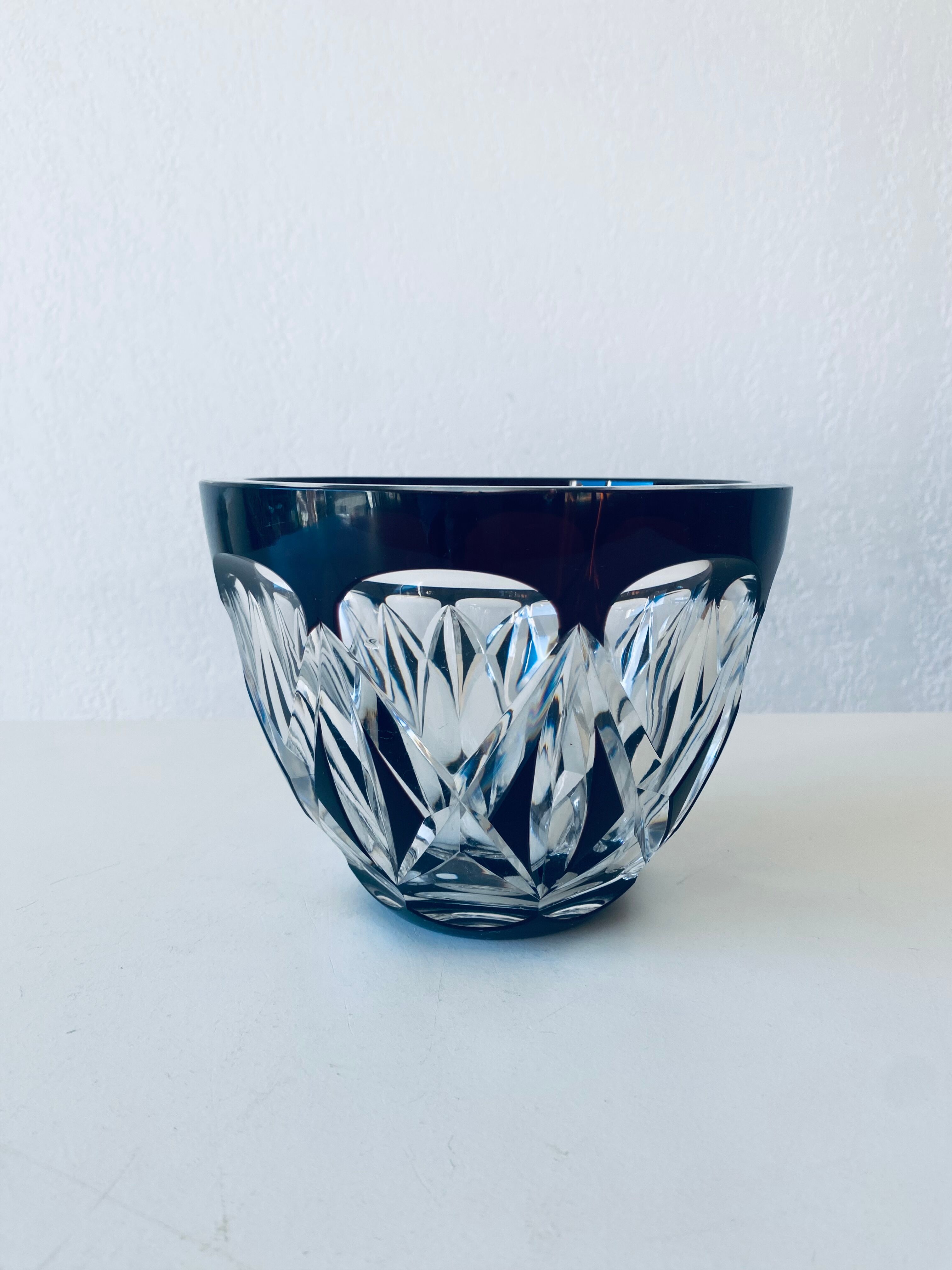 Antique carved crystal vase