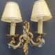 Pair of wall sconces candle holders with antique pendants