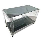 Trolley en lucite et verre fumé | Années 1970