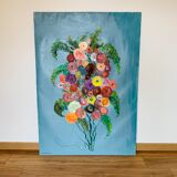 Large painting "Bouquet of flowers" - 95,5x135 cm