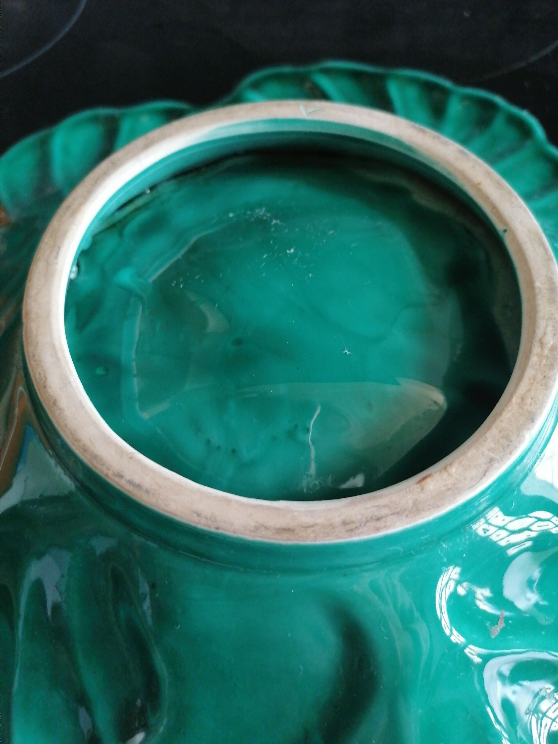 Ceramic fruit cut style vallauris 1950 60 green