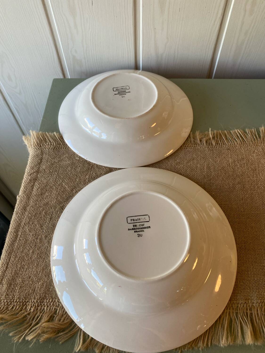 Antique Sarreguemines Prairial plates from the 1930s