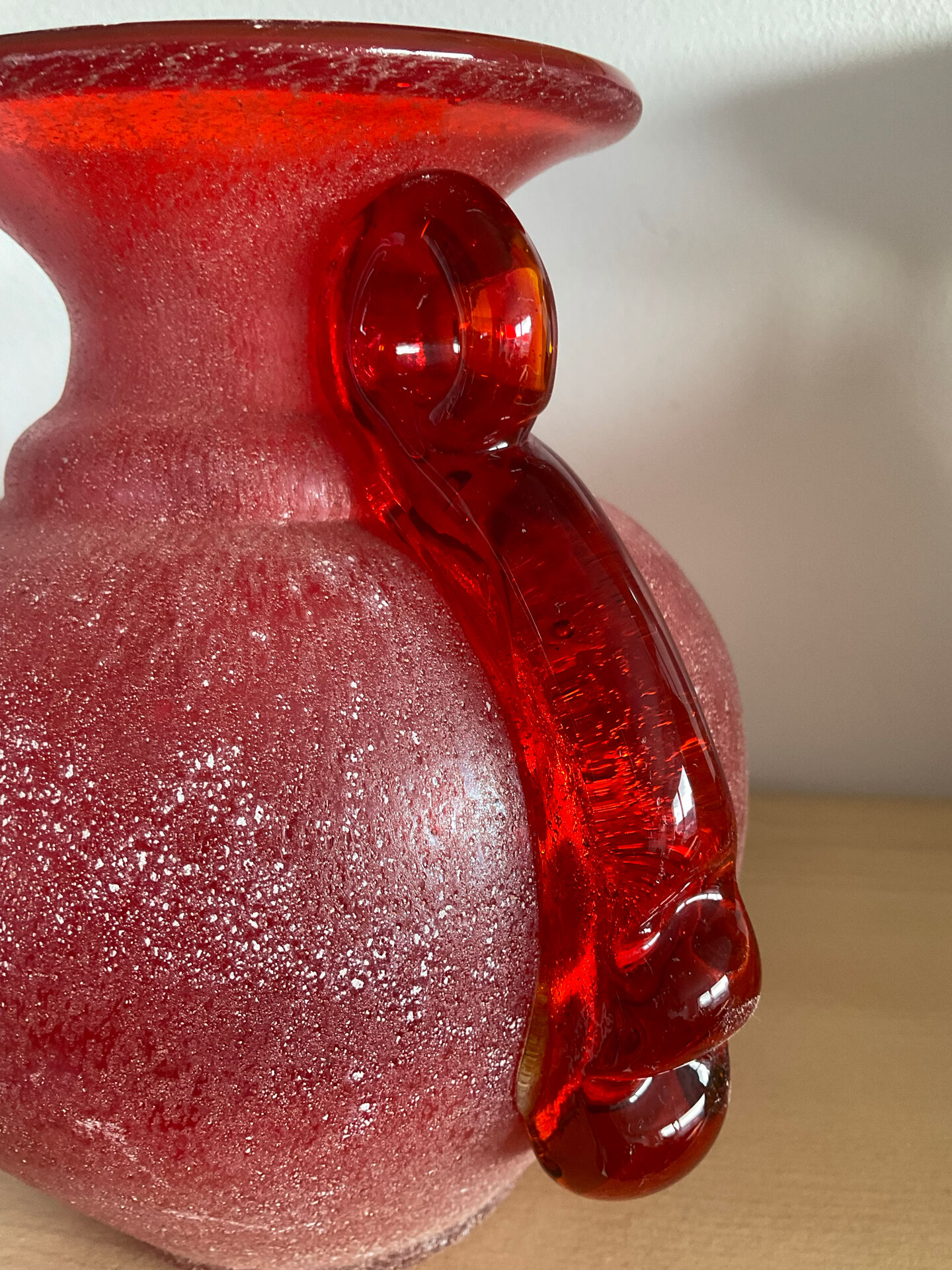 Vintage Murano glass amphora vase