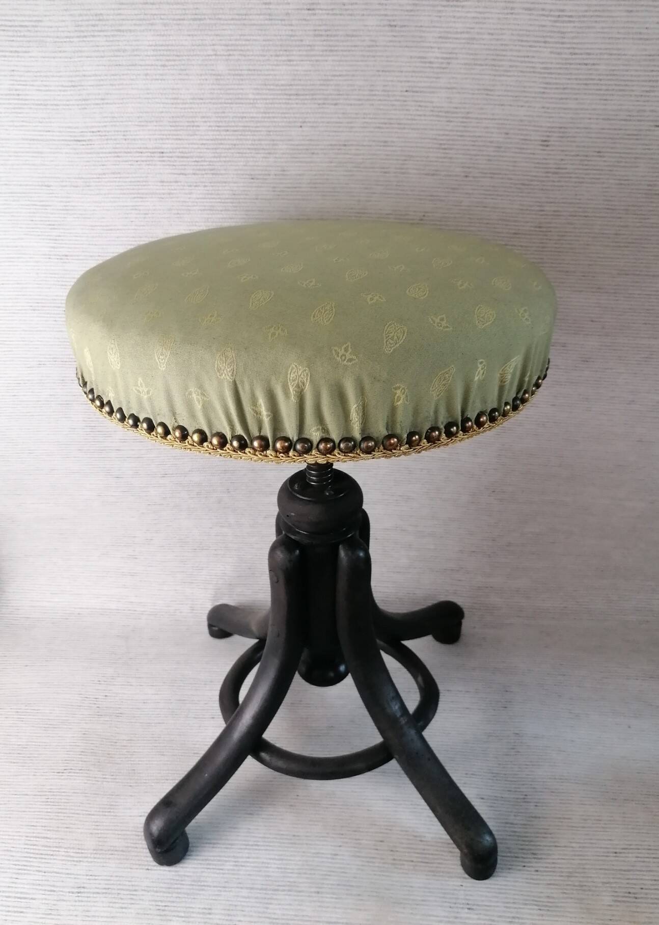 Thonet wooden screw stool. Revamped Empire style.