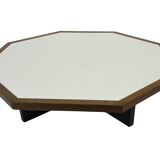Table basse vintage design octogone années 1970 octogone wengé