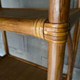 Vintage rattan bookcase 70s