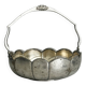Antique glass and silver-plated metal dish