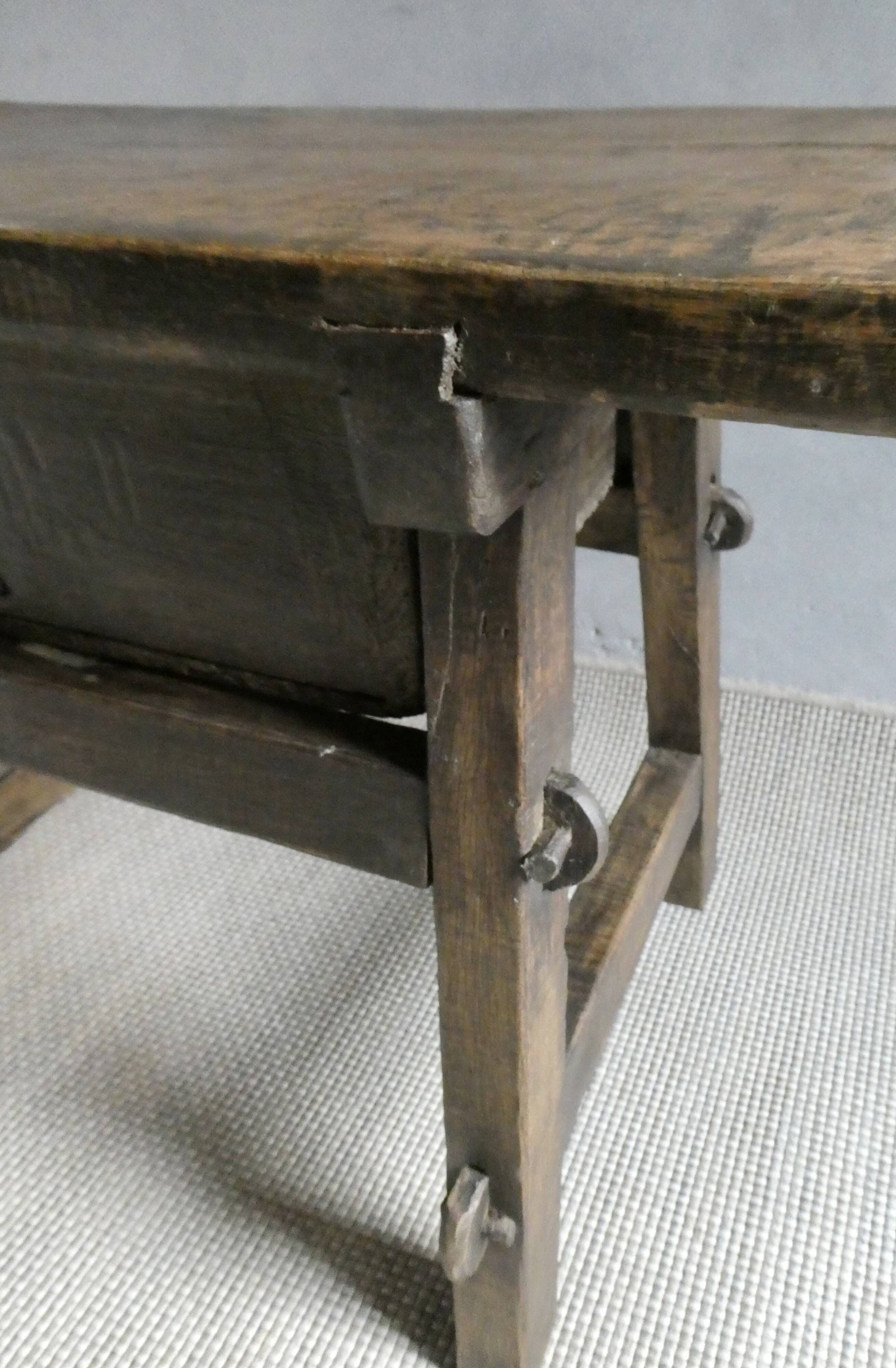 solid wood side table from the 18th century