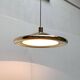 Postmodern Italian vintage brass suspension UFO model S-481 by Luci Italia, 1970s.