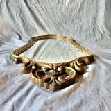 Ancien miroir en bois sculpté doré - 44 x 82 cm