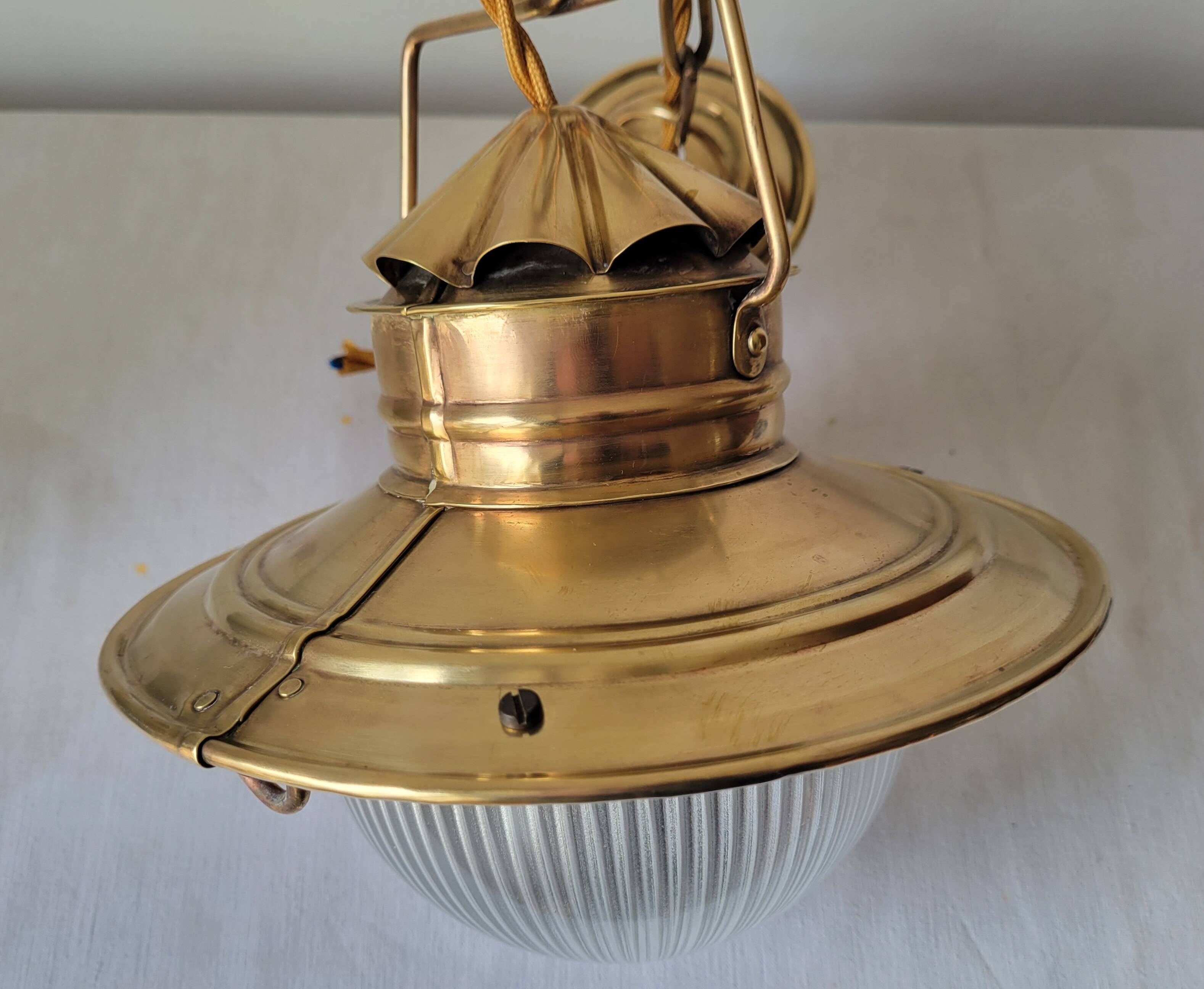 Holophane marine brass pendant light