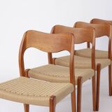 Set of 4 Teak Dining Chairs by Niels Otto Møller – Model 71, Danish Vintage