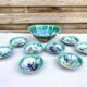 Salad bowl dessert service & 8 ramekins sandstone from the vintage Morvan 70s