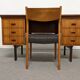Scandinavian double-sided teak desk from the 50s/60s