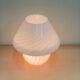 Vintage white swirl glass mushroom lamp – Italian style opaline table lamp. 1970
