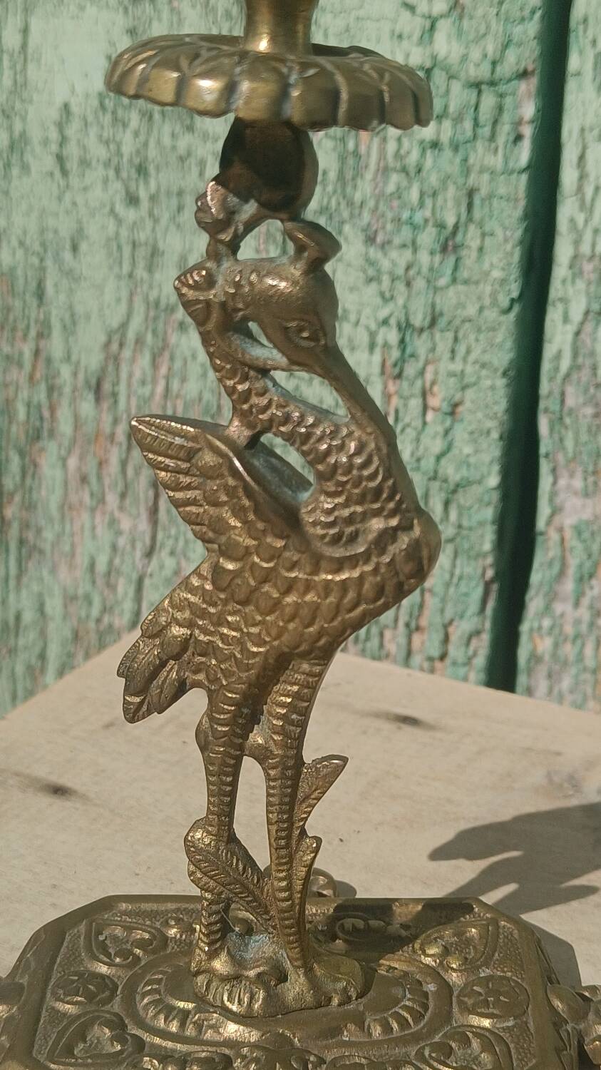 Antique bronze candlesticks